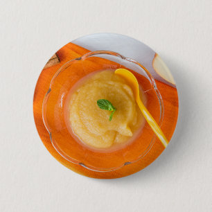 Applesauce with cinnamon and orange spoon 6 cm round badge