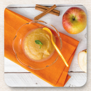 Applesauce with cinnamon and orange spoon coaster