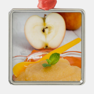 Applesauce with cinnamon and orange spoon metal tree decoration