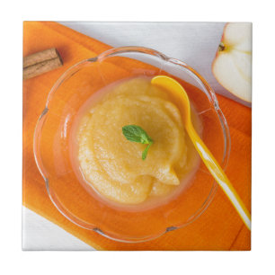 Applesauce with cinnamon and orange spoon tile