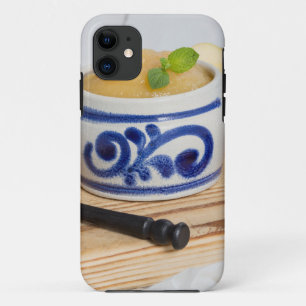 Applesauce with cinnamon in stoneware bowl iPhone 11 case