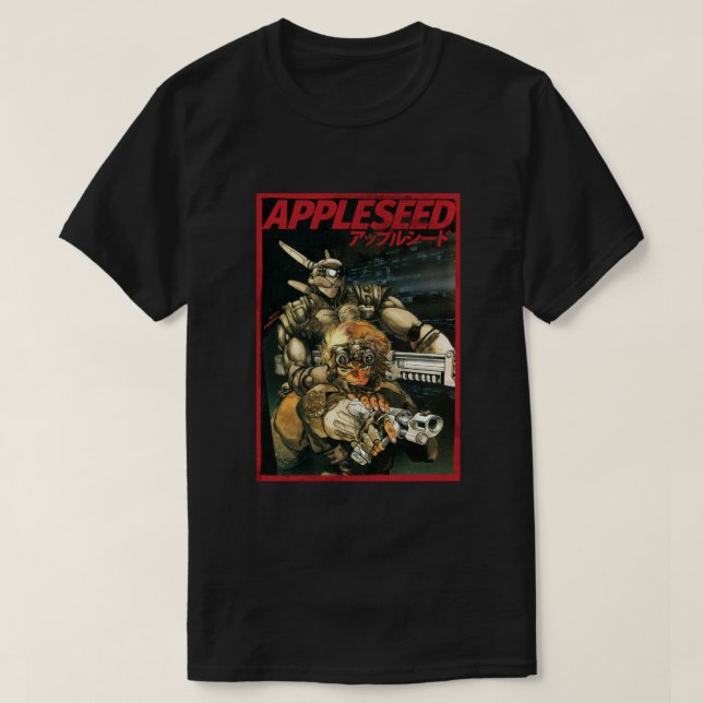 APPLESEED - 80's Anime Cyberpunk Military Action T-Shirt (Design Front)