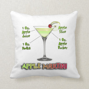 Appletini aka Apple Martini Cocktail Recipe Art Cushion