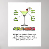 Appletini - Apple Martini Cocktail Recipe 18"x24'