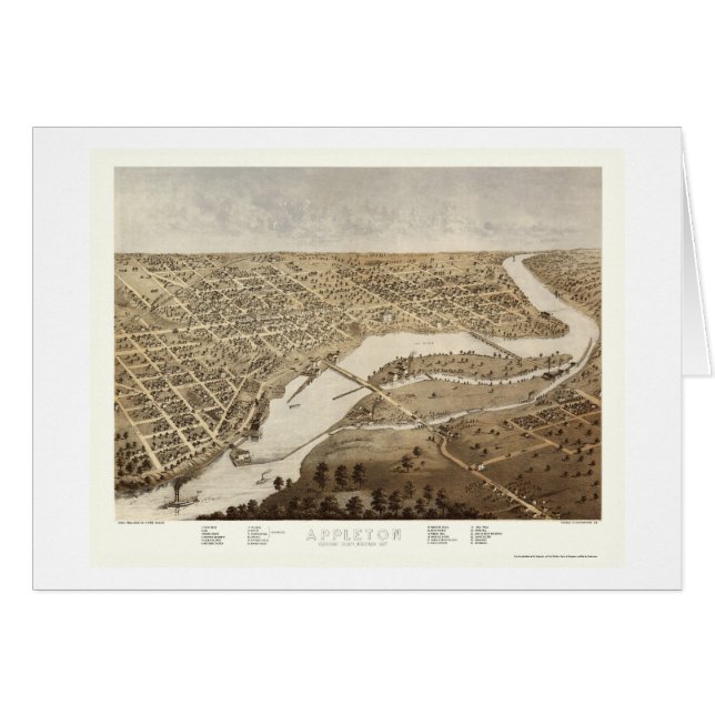 Appleton, WI Panoramic Map - 1867 (Front Horizontal)