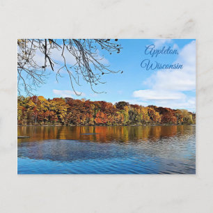 Appleton, Wisconsin Fall Leaves Photo Postcard