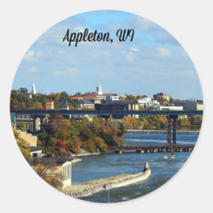 Appleton, Wisconsin landscape Classic Round Sticker