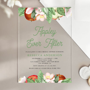 Appley Ever After Apple Bridal Shower Acrylic Invitations