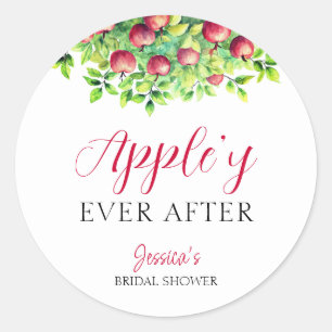 Appley Ever After Apple Fall Bridal Shower Classic Round Sticker