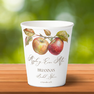 Appley ever after apple fall bridal shower paper cups