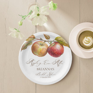 Appley ever after apple fall bridal shower paper plate