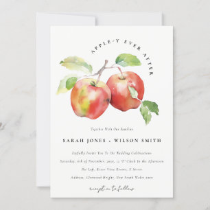 Appley Ever After Apple Watercolor Wedding Invitation