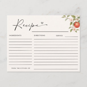Appley EVER AFTER Bridal Shower Recipe Enclosure Card