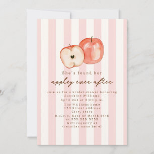 Appley Ever After Pink Apple Bridal Shower Invitation
