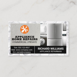 Appliance Repair Home Services   Marble Border Business Card