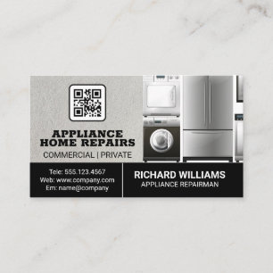Appliance Repair Home Services   QR Code Business Card
