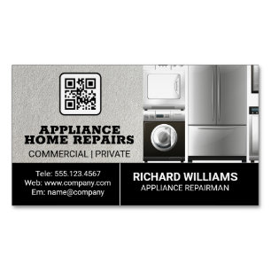 Appliance Repair Home Services   QR Code Magnetic Business Card
