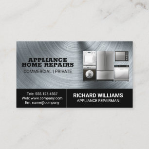 Appliance Repair Home Services   Technician Business Card