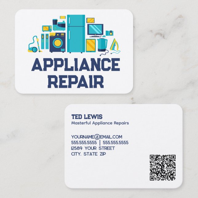 Appliance Repair QR Business Card (Front/Back)