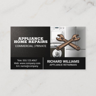 Appliance   Repair Services   Wrenches Logo Business Card