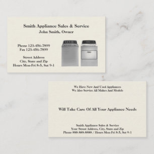 Appliance Sales and Repair Service Business Card