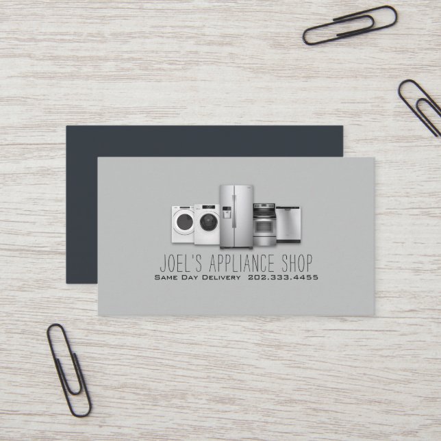 Appliance Shop, Installation, Repair Business Card (Front/Back In Situ)