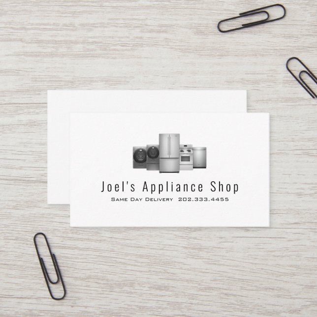 Appliance Shop, Installation, Repair Business Card (Front/Back In Situ)