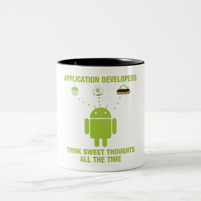 Application Developers Think Sweet Thoughts All Two-Tone Coffee Mug (Center)