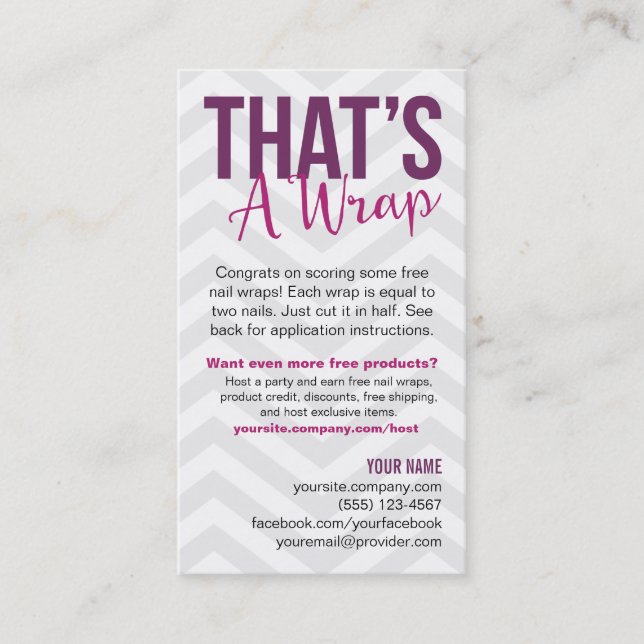 Application Instructions Business Cards (Front)