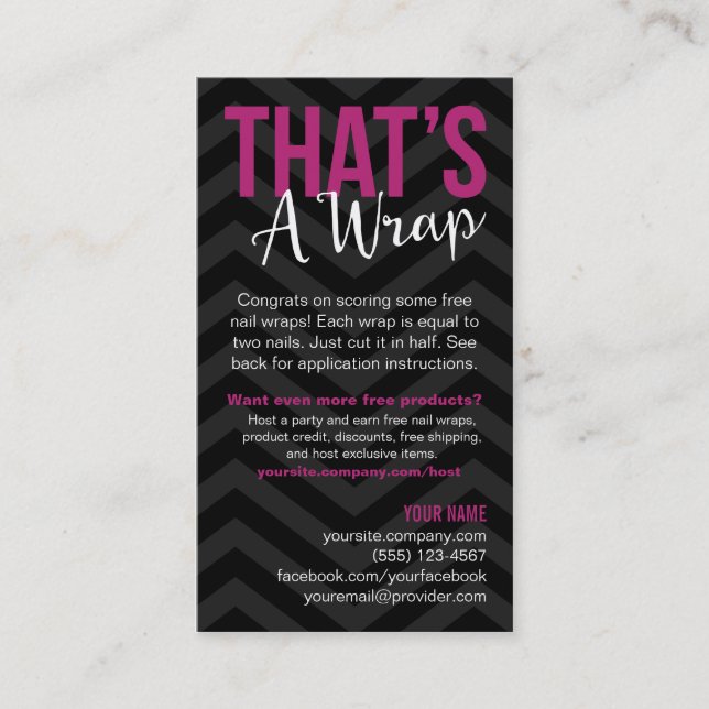 Application Instructions Business Cards (Front)