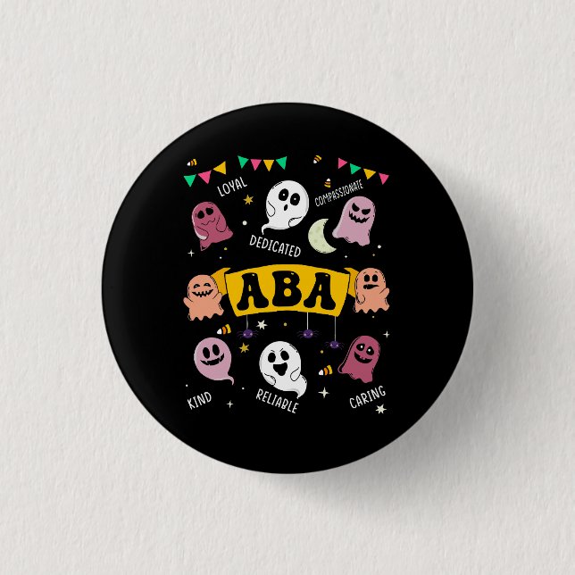 Applied Behaviour Analysis ABA Halloween Spooky Cu 3 Cm Round Badge (Front)