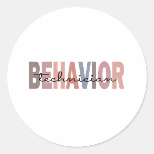 applied behaviour technician classic round sticker