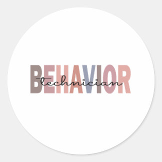 applied behaviour technician classic round sticker