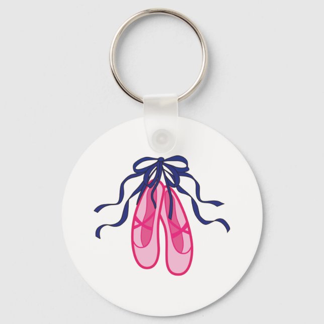 Appliqué Ballet Slippers Key Ring (Front)