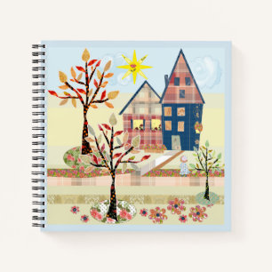 Applique, houses, village notebook