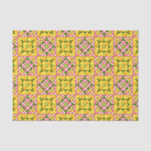 Applique Tulip Quilt-YELLOW-PINK-TISSUE WRAP PAPER