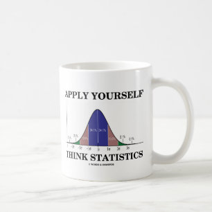 Apply Yourself Think Statistics (Bell Curve) Coffee Mug