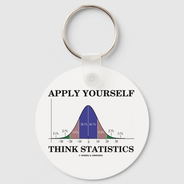Apply Yourself Think Statistics (Bell Curve) Key Ring (Front)