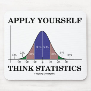 Apply Yourself Think Statistics (Bell Curve) Mouse Mat