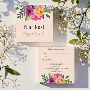 Appointment Beige Floral Salon Dermatologist Card