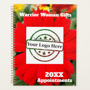 Appointment Book, customise Logo, dahlia flower Planner