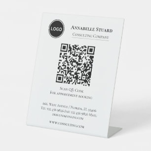 Appointment Booking QR code Professional Company Pedestal Sign