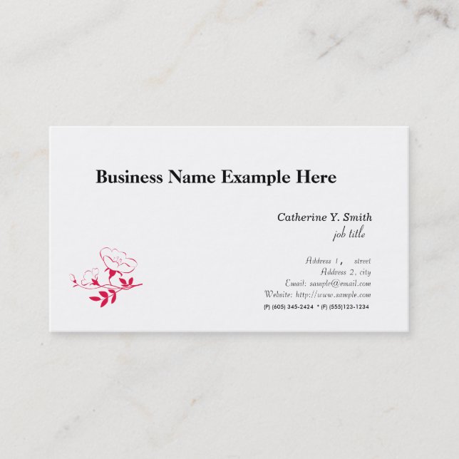 Appointment business card (Front)