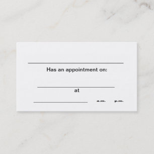 "Appointment" business cards