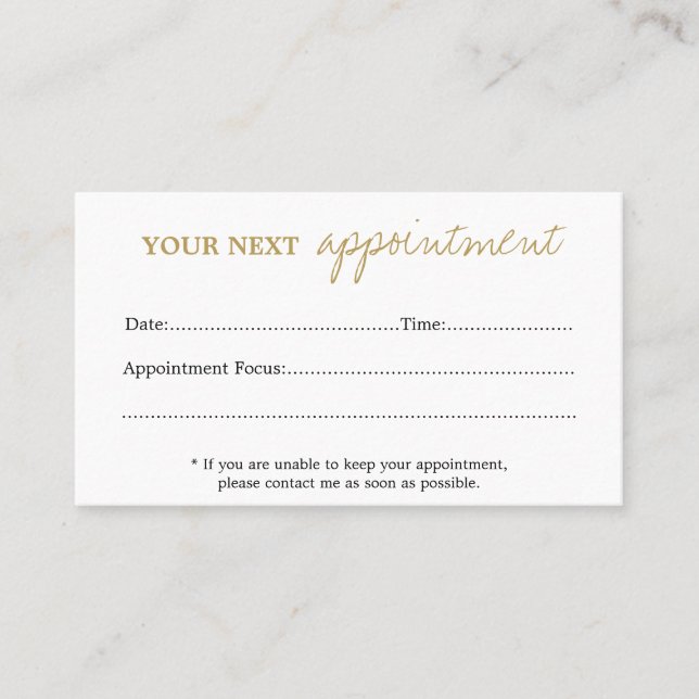 Appointment Card (Front)
