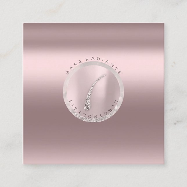 Appointment Card Electrolysis Rose Glitter Lux (Front)