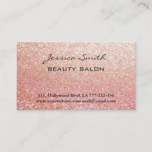 Appointment card elegant chic rose gold glittery