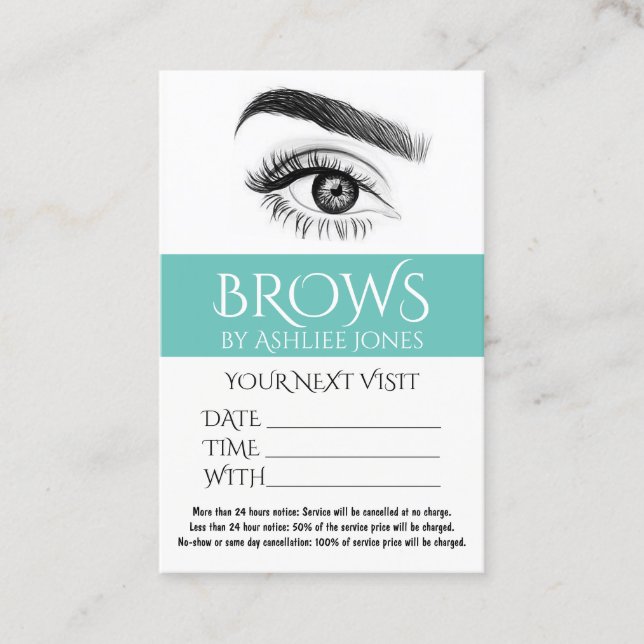 Appointment Card Eyebrows Eyelashes Salon (Front)