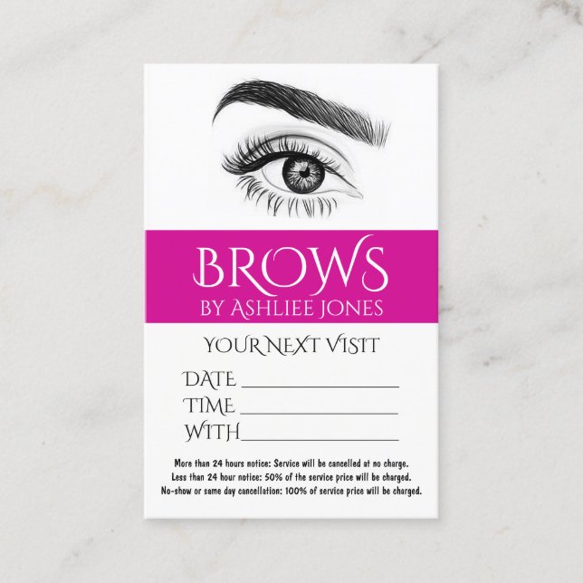 Appointment Card Eyebrows Eyelashes Salon (Front)