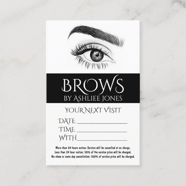 Appointment Card Eyebrows Eyelashes Salon (Front)